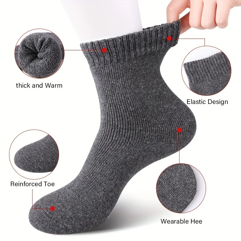 Winter Warm Wool Socks Thermal Thicker Fleece Skiing Socks Unisex Coldproof Anti-slip High Quality Outdoor Sports Long Socks