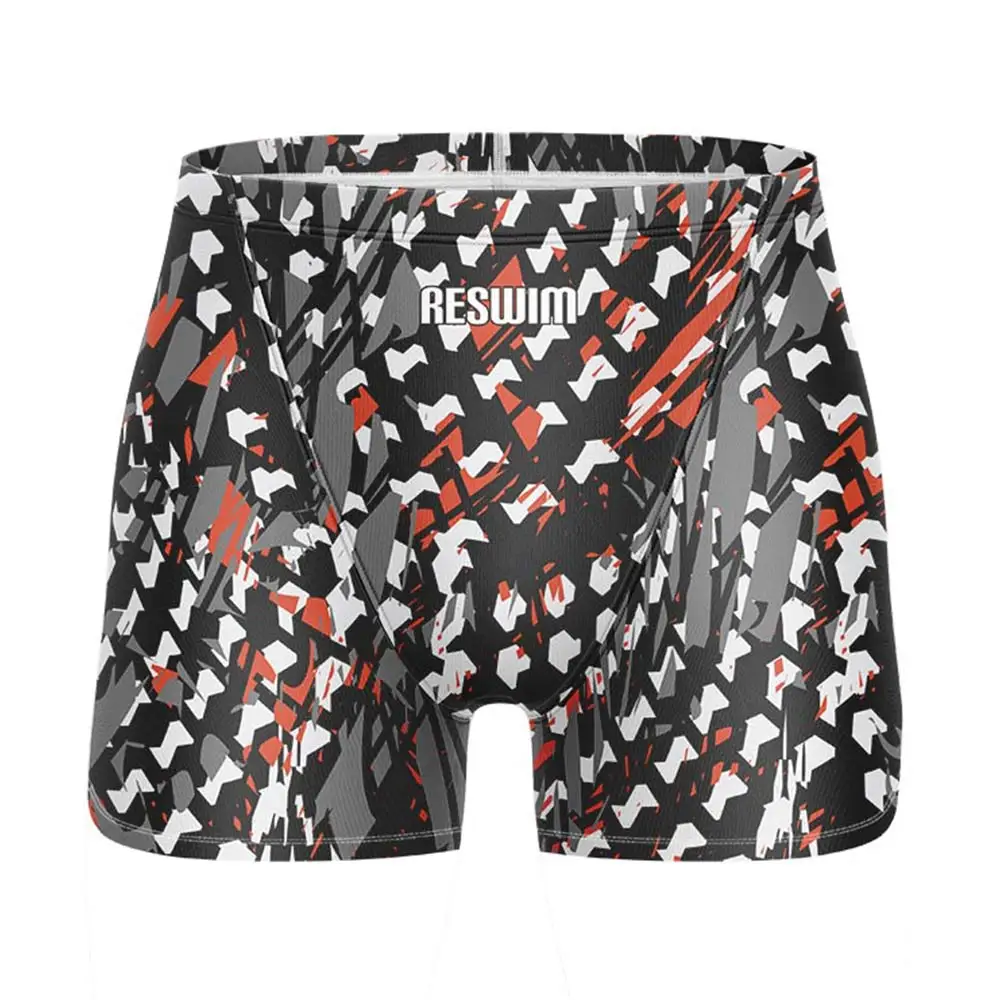 Summer Men's Swim Jammer Swimsuit Shorts Swimming Surfing Trunks Beach Tights Shorts Quick Dry Surf Pantalones Jammers Swimwear