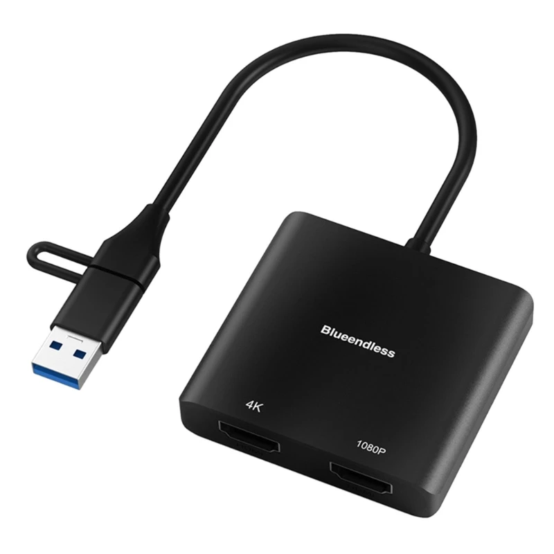 

Адаптер USB Type-C на два HDMI-совместимых монитора 4K30 Гц 1080P 60 Гц в качестве внешней видеокарты для ноутбуков