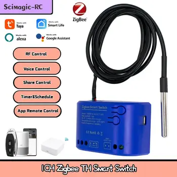 Zigbee Smart Temperature Switch 16A 2000W With Temperature Sensor Thermostat Data Monitoring Compatible With Alexa,Tuya 1