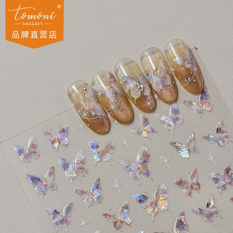 

[Meow.Sensei] Tomoni Shell Light Nail Stickers Popular Retro Nail Sticker Factory Wholesale Japanese Butterfly 3638