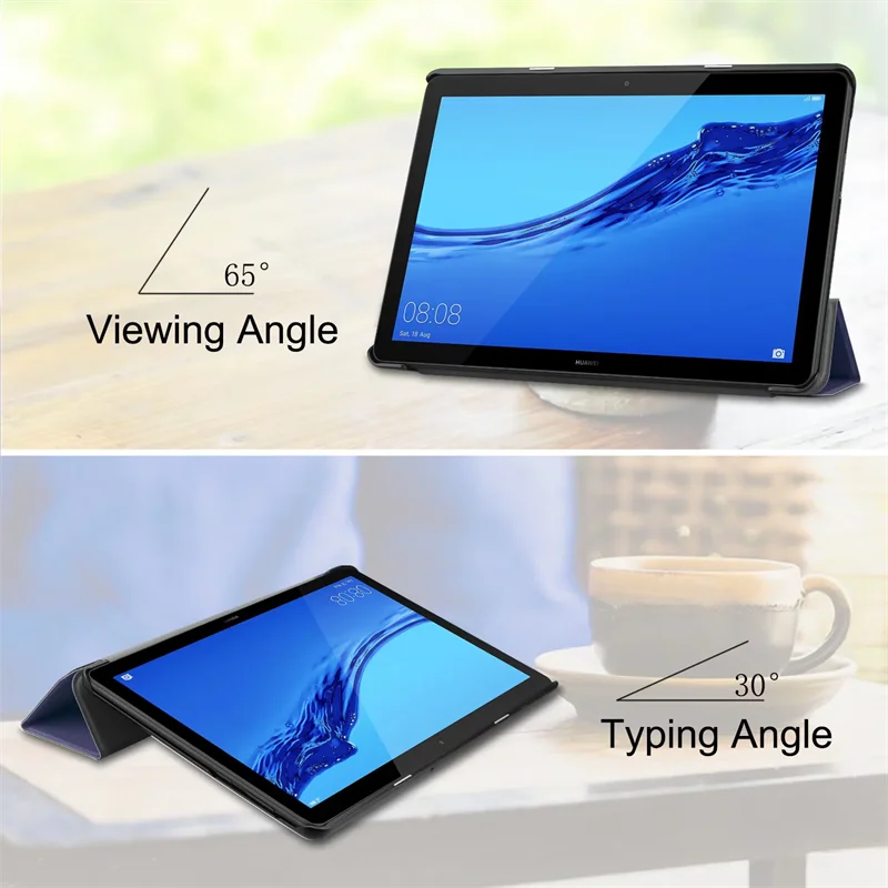Trifold Magnetic Leather Hard Cover