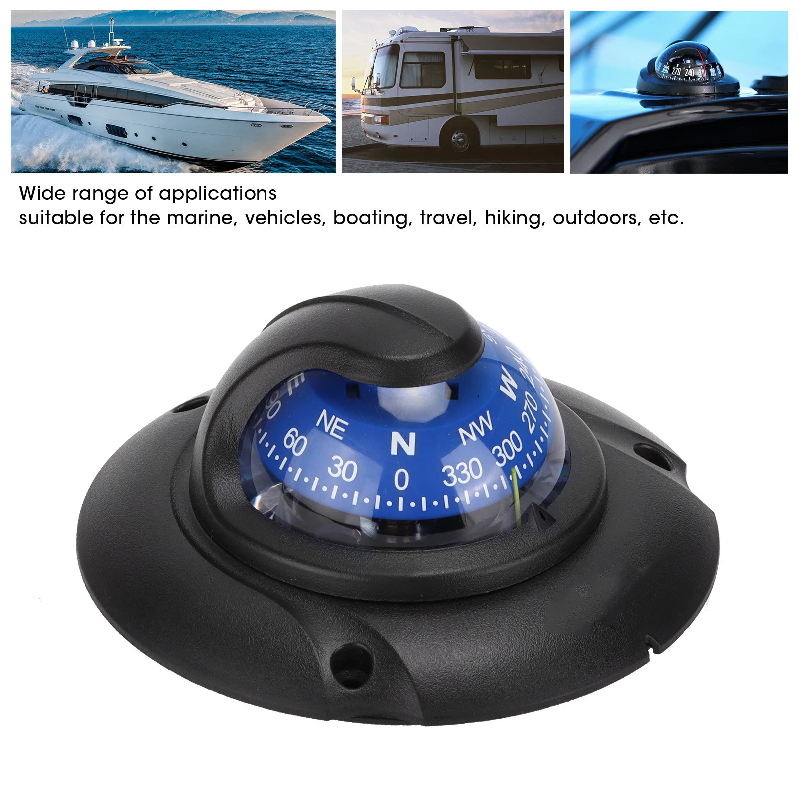 Flush Mount Magnetic Compass Boat Compass With LED Light | Flush Mount ...