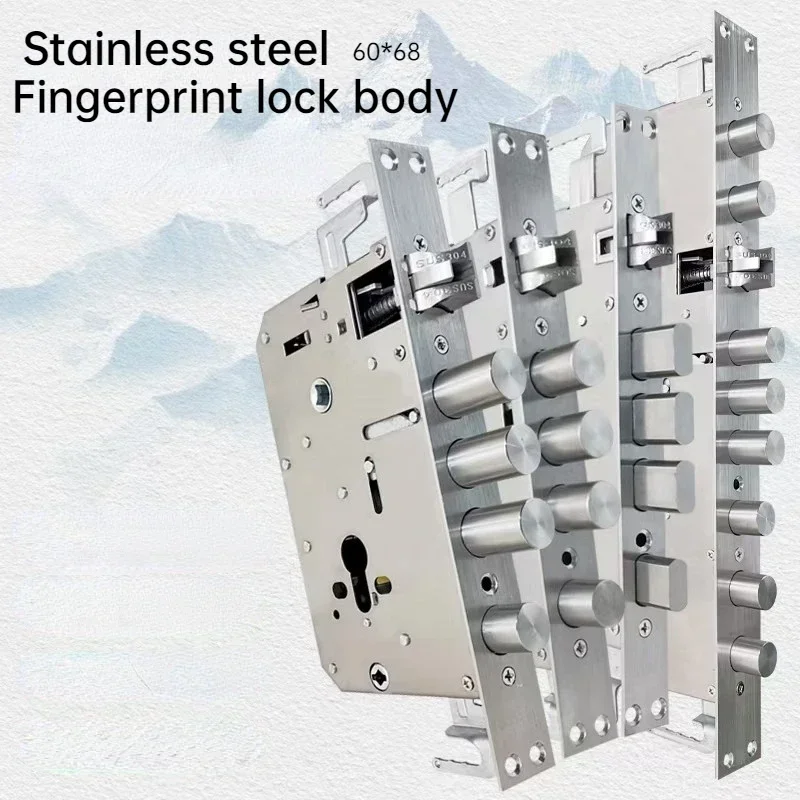 Smart Door Lock 240X24MM Square Bolt And Cylindrical Bolt 30X240MM Metal Stainless Steel Electronic Lock Body Fingerprint Lock