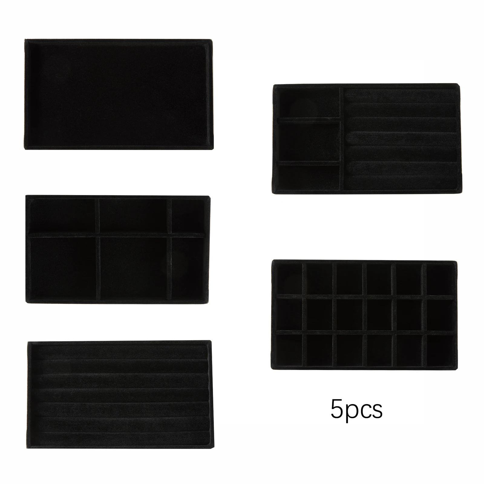 Cassetto Nero Velluto Portaoggetti Per Gioielli Anello Bracciale Confezione Regalo Organizzatore Di Gioielli Porta Orecchini Espositore Per Gioielli