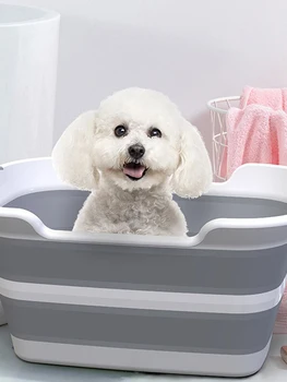 Foldable Bath Tub For Dogs Anti-running Dog Washing Basin Dog Bathtub Special Bathtub For Cats Pet Bathtub 1