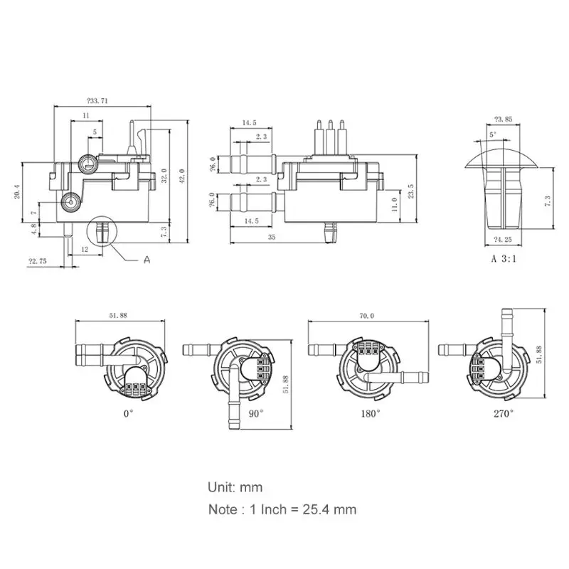 

5-18V 6mm 6mm Outer Diameter Flowmeter for Coffee Machine Hot Water Purifier