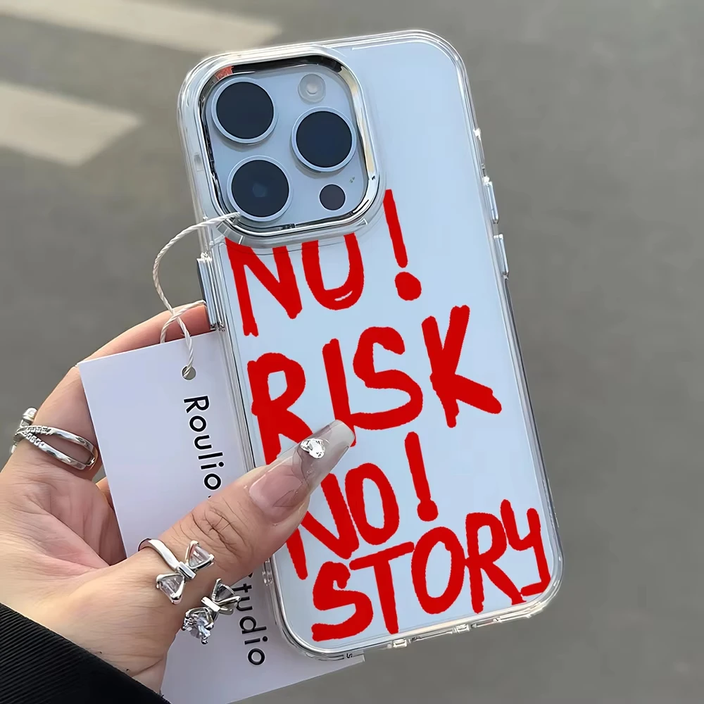 No Risk No Story Transparent Soft Phone Case - Flexible and Protective Cover Design