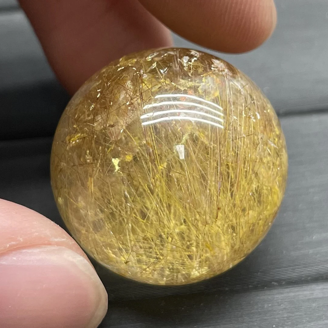 

25mm Natural Stone Quartz Rutilated Sphere Polished Green Phantom Crystal Ball Decoration Rock Gift Reiki Healing 20