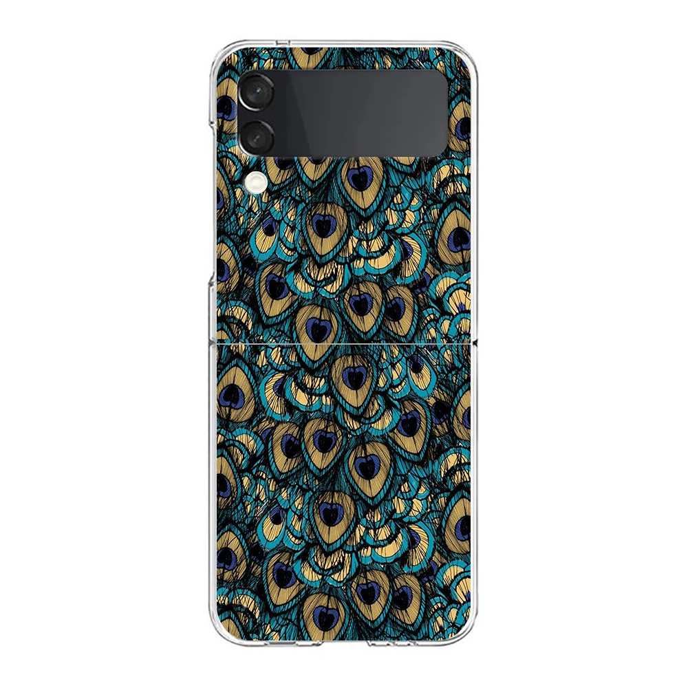 Peacock Feathers Transparent Shockproof Phone Case – Foldable Design