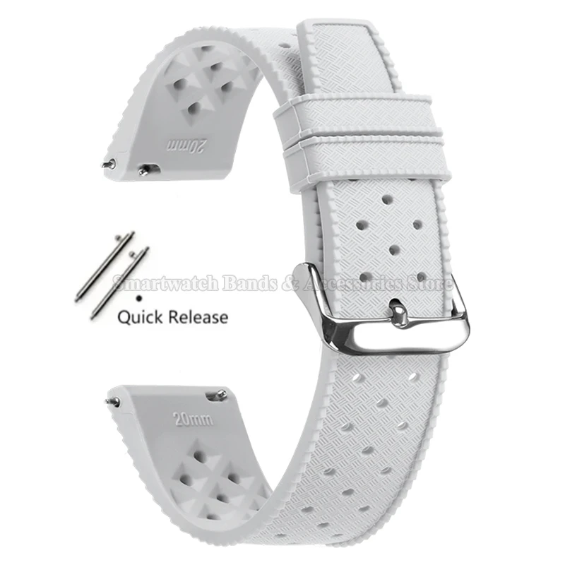 Premium Tropic Silicone Quick Release Watch Strap - Durable Rubber Bracelet Replacement