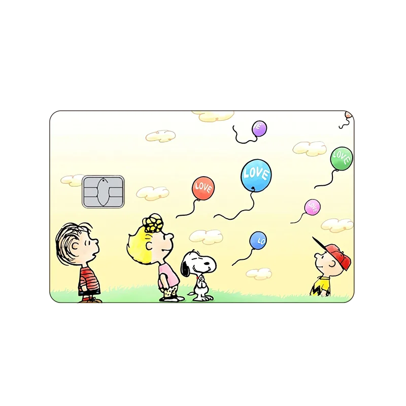 thumbnail image 1 of Pegatinas de película de PVC nuevas y populares de Snoopy Kawaii, cinta adhesiva para la piel, decoración creativa de anime, tarjeta de crédito y débito, parte frontal, para estudiantes, regalo de bri, 1 of 5