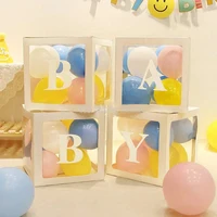 Transparent Letter Balloon Box Baby Shower Decoration Boy Girl 1st Birthday Party Decorations Kids Wedding Decor Supplies 6