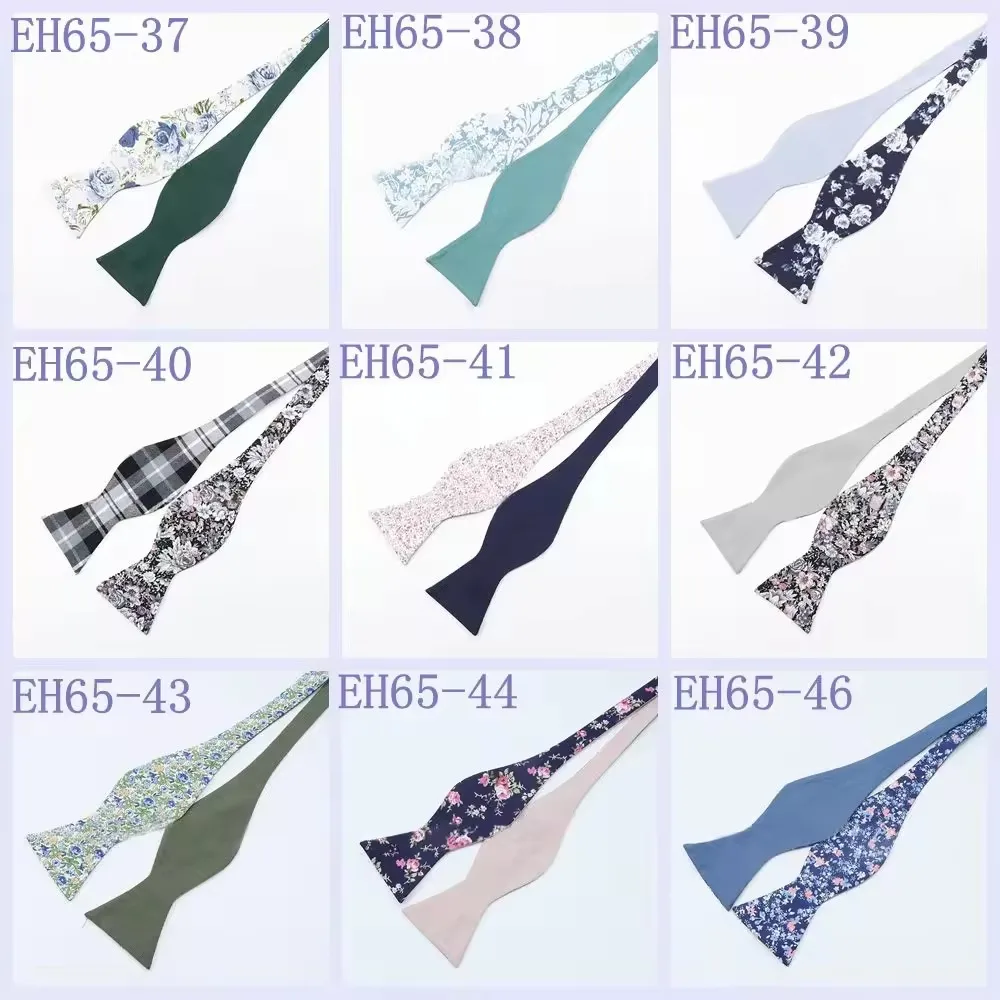 Neue Mode Doppel Seite Selbst Fliege Einstellbare Fliege männer 100% Baumwolle Dot Floral Schmetterling Hochzeit Party Zwei-farbe BowTie – Detail 7