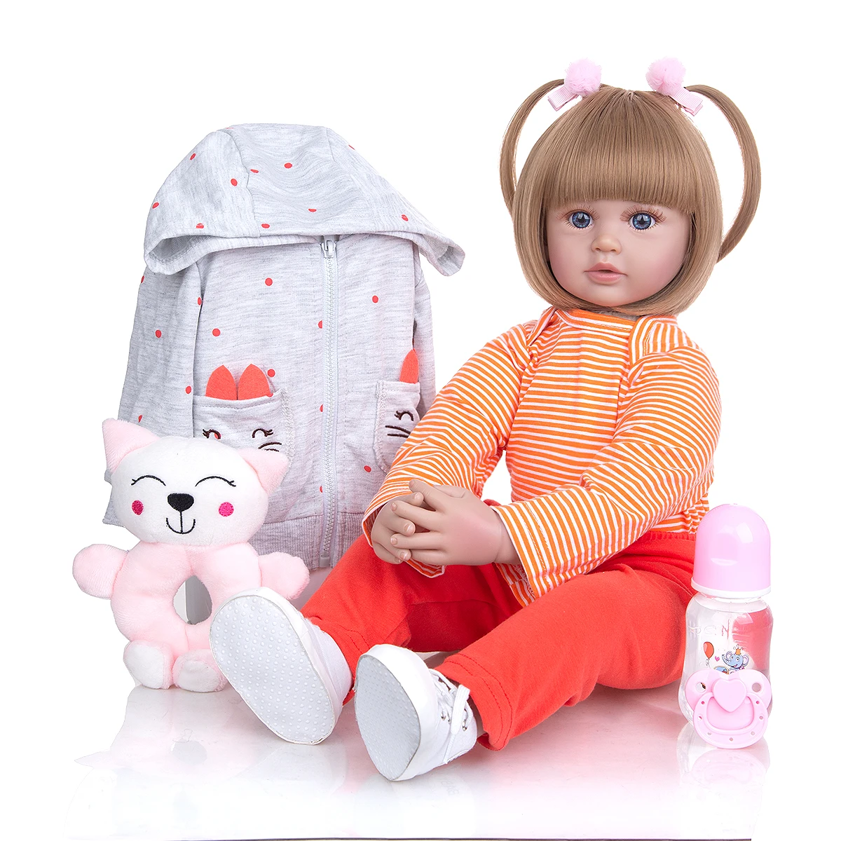 

KEIUMI 24 Inch Reborn Toddler Baby Dolls 60 cm Cloth Body Realistic Princess Girl Dress Up Toys Kid Birthday Xmas Gifts