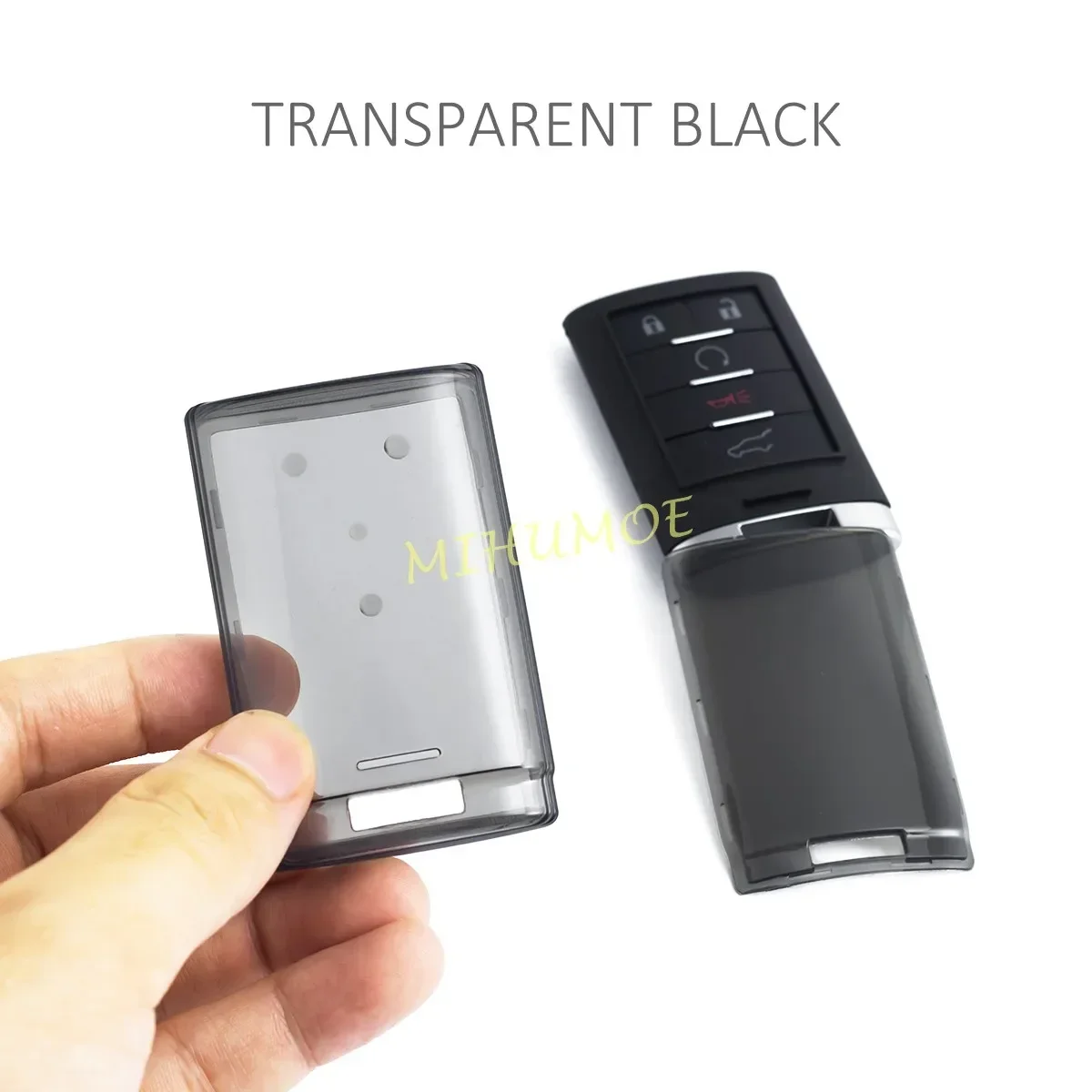 Black Transparent Car Remote Key Case Cover Keychain Protector