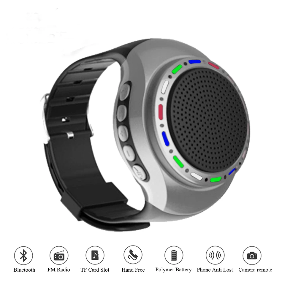 U6 Bluetooth-compatible Speaker Card with Radio FM Portable Outdoor Sports Running LED Colorfu