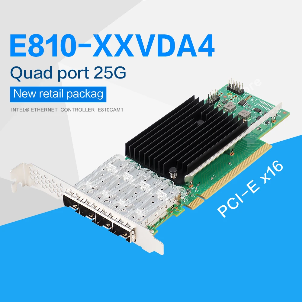 E810 Ethernet Network Adapter 25Gigabit Quad SFP28 Ports PCIe 4.0 Card ...