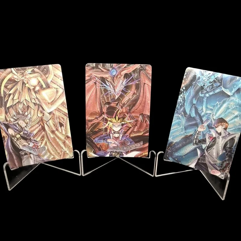 

Yu-Gi-Oh DIY Egyptian God Yugi Muto Seto Kaiba Coarse Flash Card Process A Set of 3 Sheets Game Collection Cards Gift for Friend