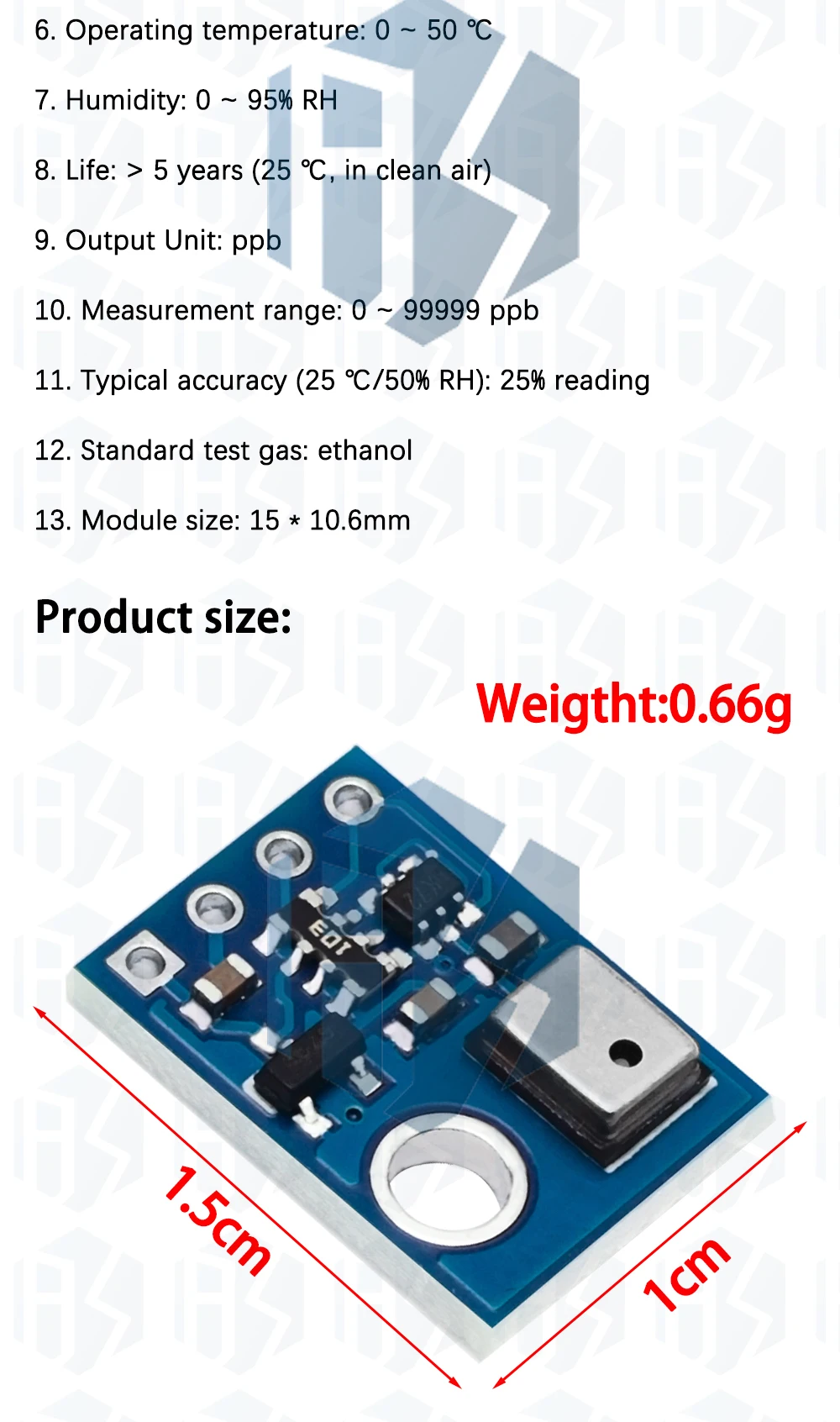 1 ~ 10 Stück AGS10 TVOC Luftqualitäts-Gassensor I2C MEMS ersetzt AGS02MA EGBO – Detail 3
