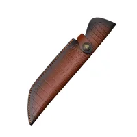 29.9 cm Fixed Blade Knife Scabbard Embossed Cowhide Cover Leather Sheath  Camping Knife Case Hunting Holsters with Belt Buckle 1