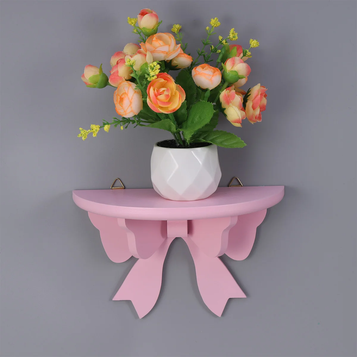 

Buttery Wall Shelf Semicircle Storage Holder Bathroom Decorations Birthday for Girl Macaron Rack