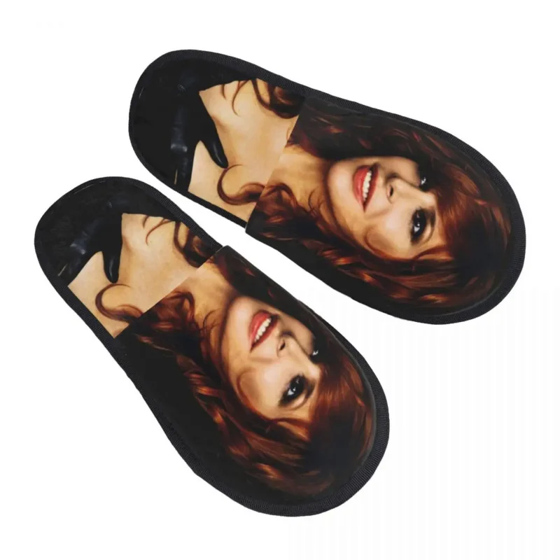 

Custom Lovely Mylene Farmer Soft Memory Foam House Slippers Women Cozy Warm Anti-Skid Slipper