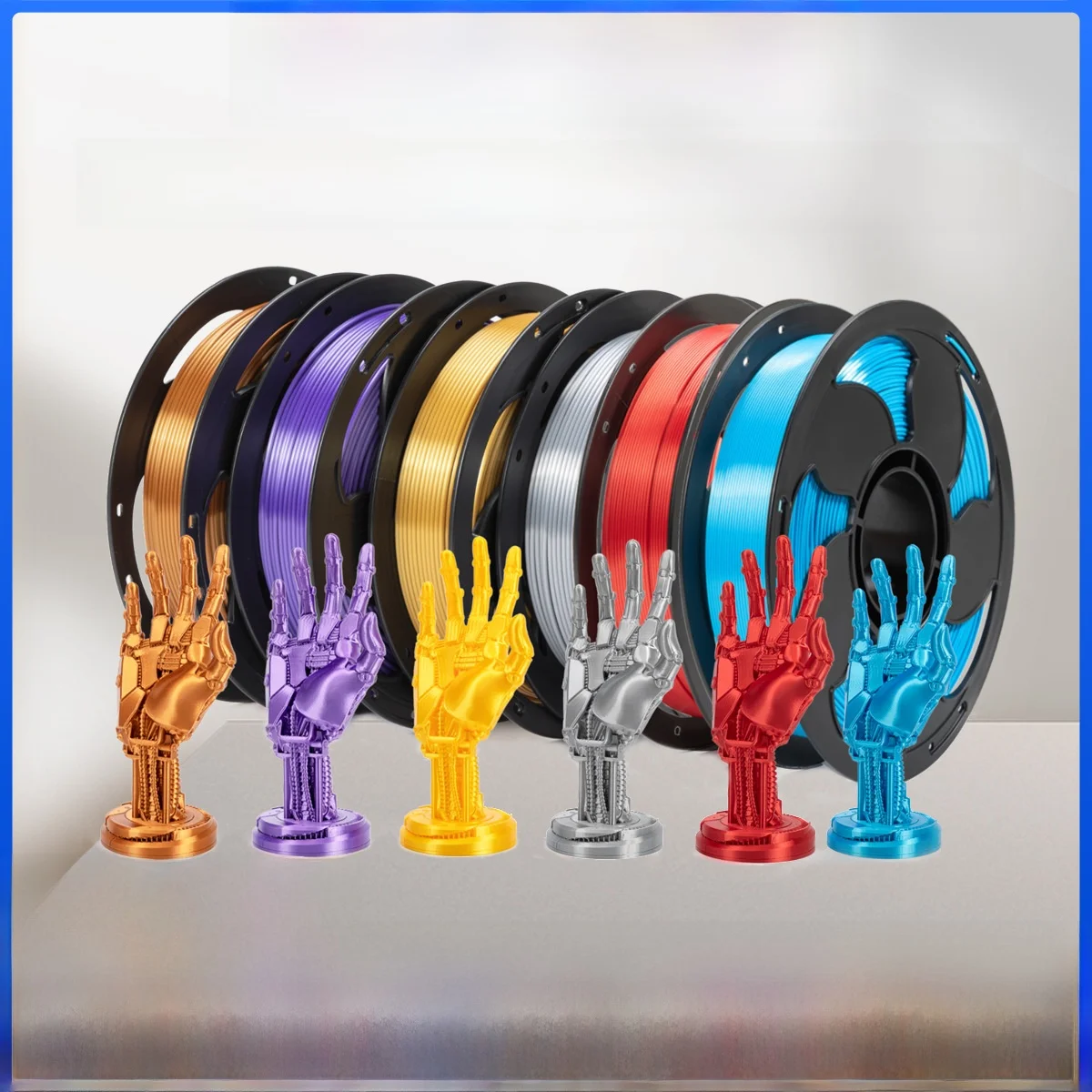 3D 프린팅 재료 PLA 실크 실버 메탈 실버 색상 1KG 대나무 3D 프린터용 메탈 실버 고속 인쇄 가능 맞춤 제작 가능