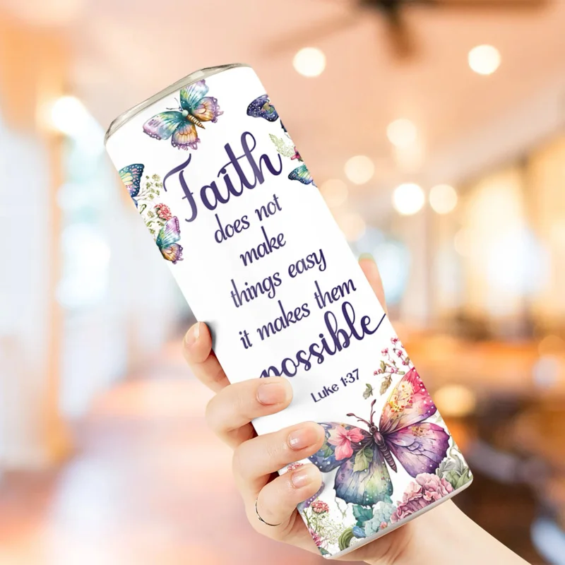 1pc Faith Tumbler With Straw 5