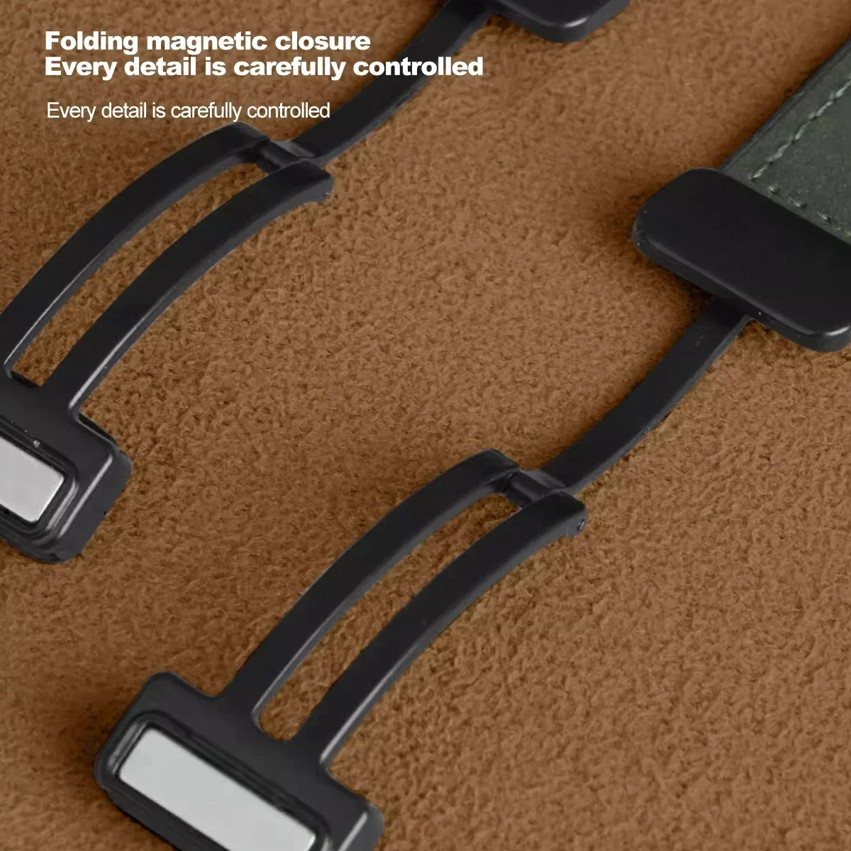 Premium 20mm Silicone Leather Strap with Magnetic Buckle and Quick Release