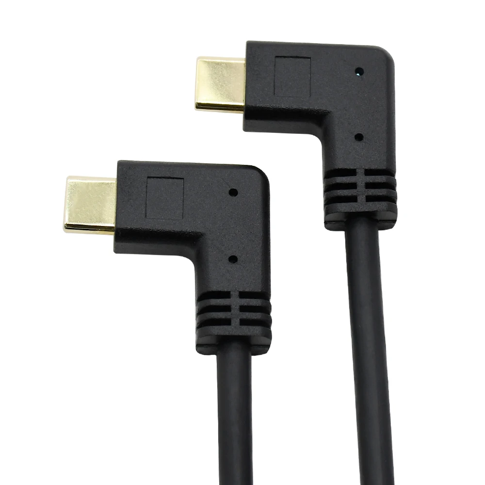 

Кабель usb c-usb c, 10 Гбит/с, угол 90 градусов, Позолоченный разъем usb3.2 gen2 type-c, штекер-штекер, 5A, кабель для быстрой зарядки 1 фут