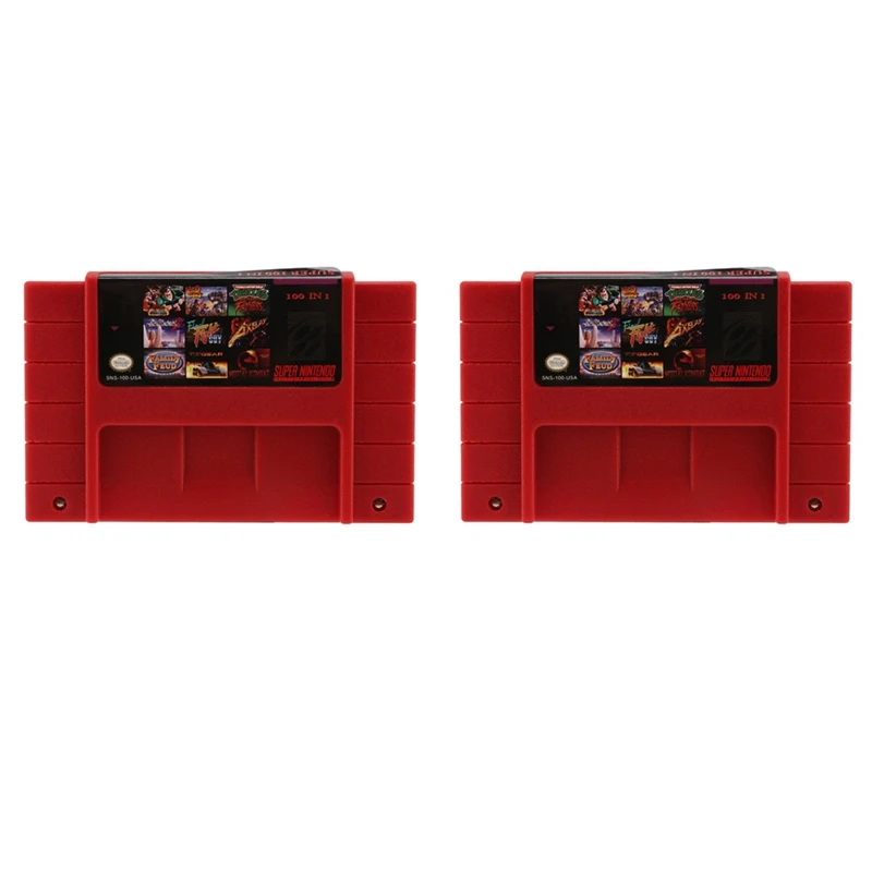 

2X для SFC/SNES карточки для Супер игры Snes игровая карта 100 в одном красном корпусе Snes картридж