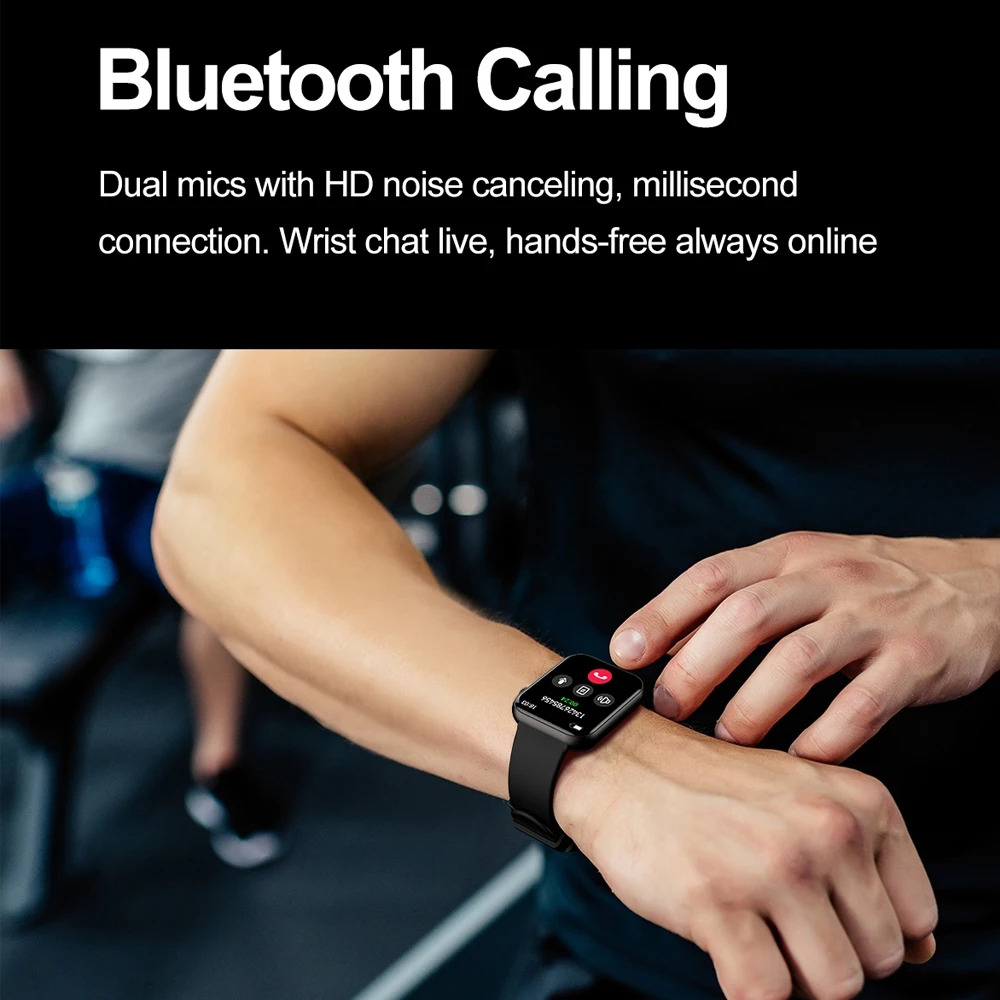 Montre intelligente D18 Pro pour hommes et femmes, tracker de fitness