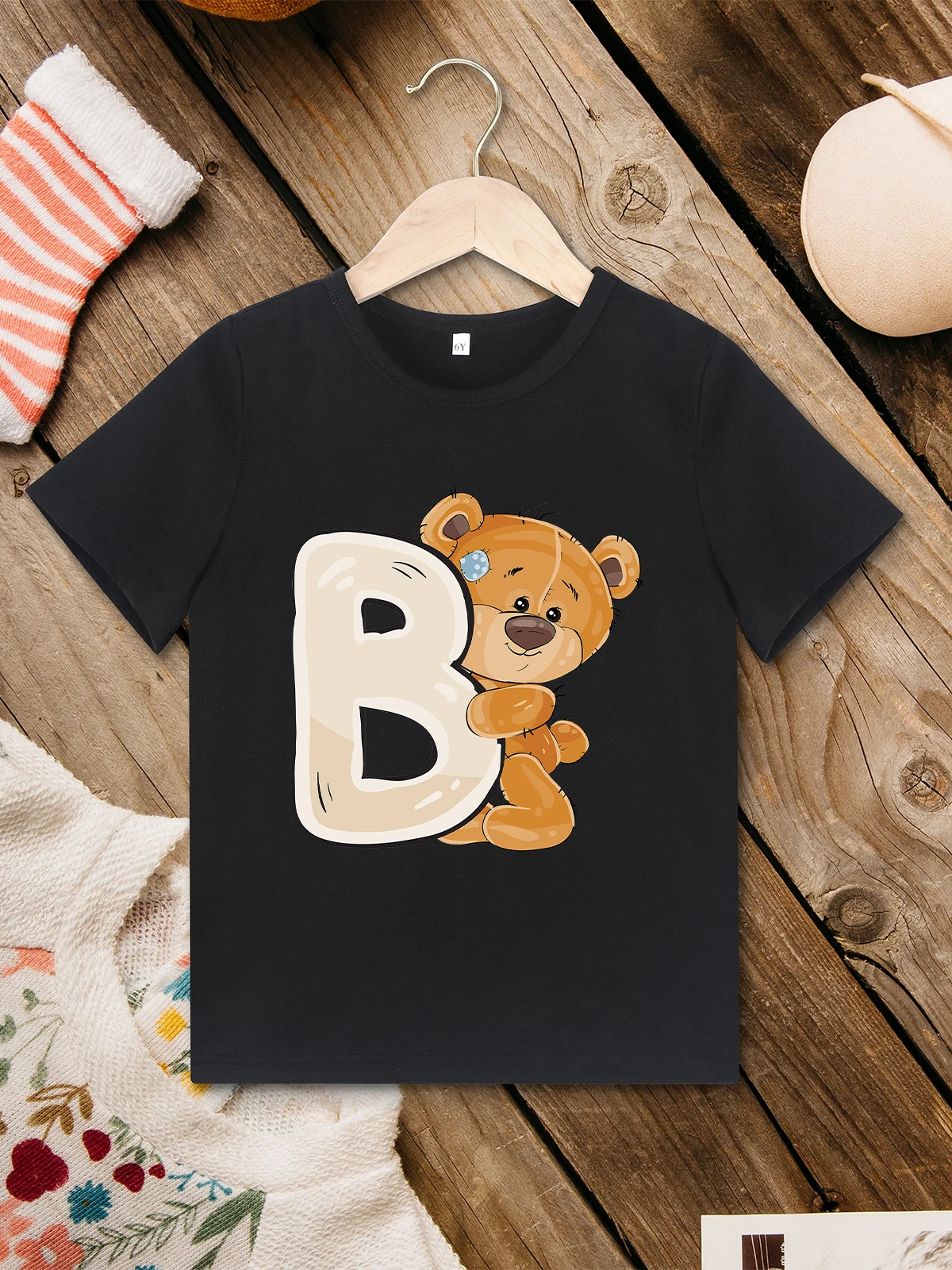 Girls Clothes Kawaii Harajuku Kids Birthday T-shirt Cute Bear Letter Print Summer Short Sleeve T Shirt Children Party Clothing t shirt,kids t shirt,girls t shirt,girls tee shirt