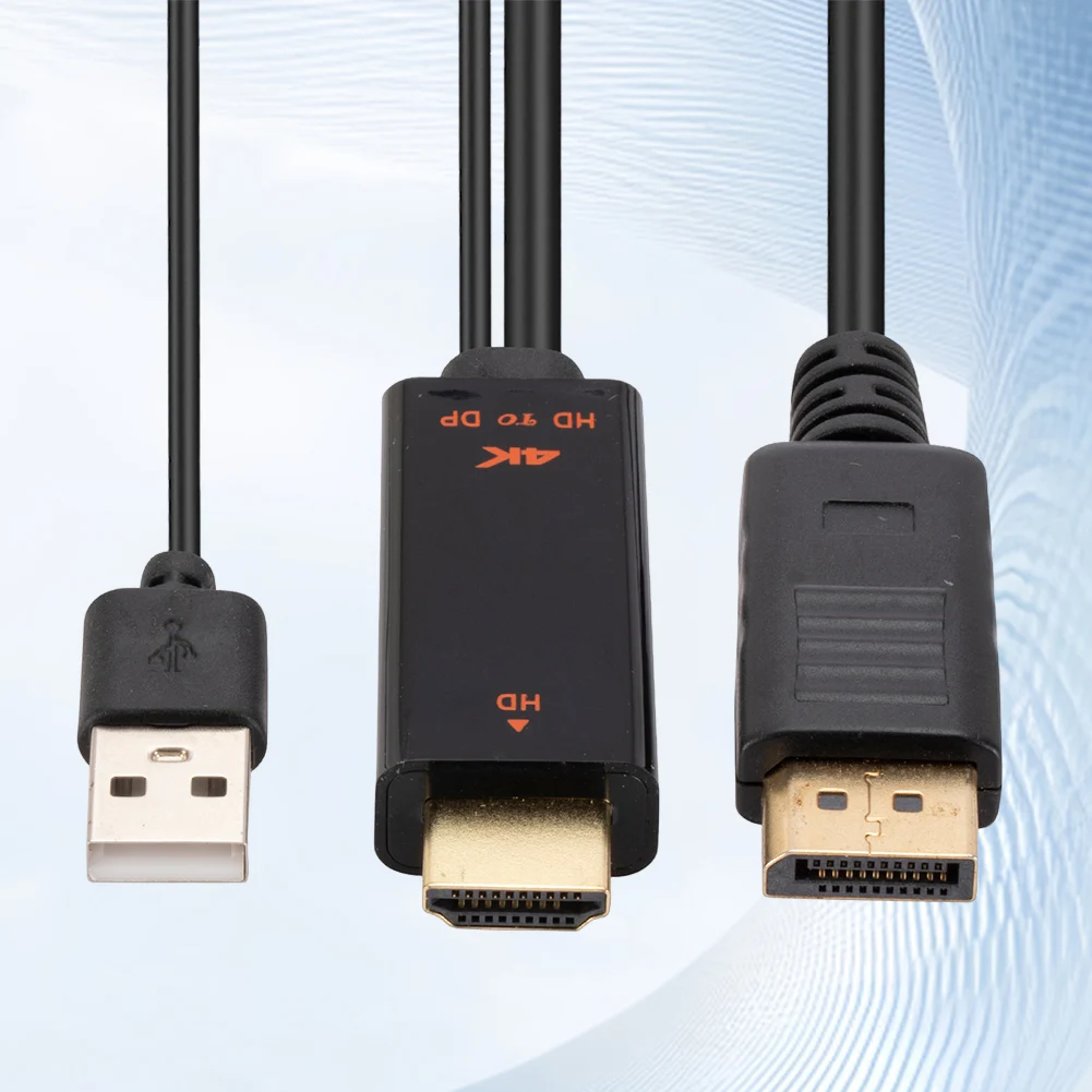 1.8M HDMI-Compatible Source To DP Display Monitor Cable USB Powered 4K 60Hz HDMI-Compatible To DP Cord for PC Laptop PS5 Xbox