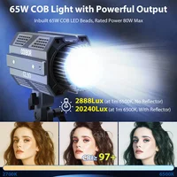 COLBOR CL60 COB video Light for Video Shooting Camera Flash Photography Lighting 2700K-6500K RGB Youtube tiktok Lamp APP Control 2