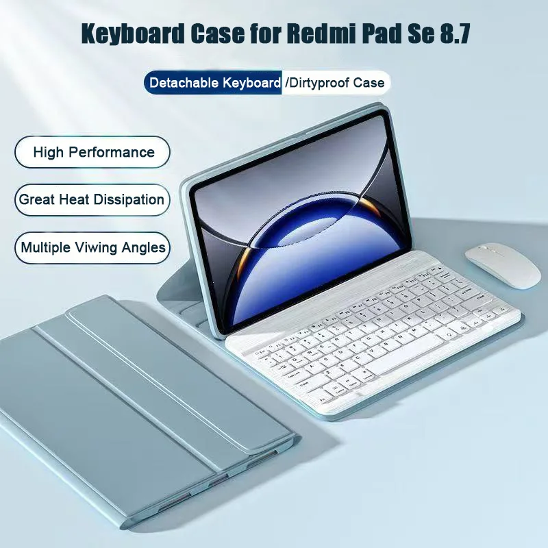 Enhanced Tablet Case with Detachable Bluetooth Keyboard - 8.7 Inch Premium Cover
