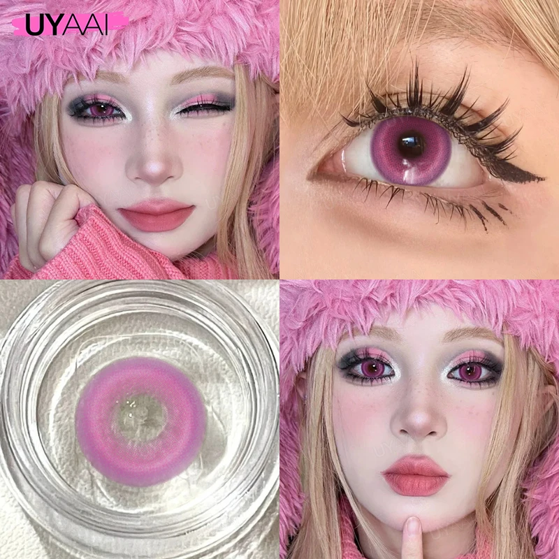 Vibrant Cosplay Color Contact Lenses - Purple, Pink & Red Collection, 14.5mm