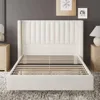 Queen Size Bed Frame Upholstered Platform Bed with Tall Headboard Wingback,Velvet,No Box Spring Needed,Easy Assembly 6