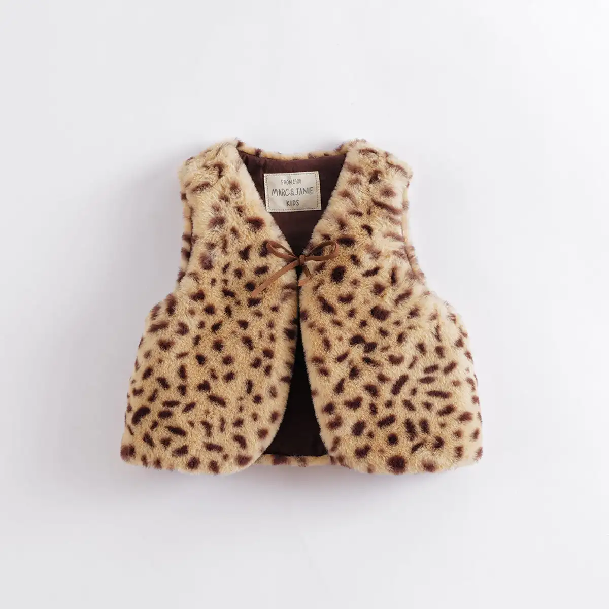 

MARC&JANIE Girls Spring Autumn Winter Leopard Print Rabbit Faux Cotton Vest 221599