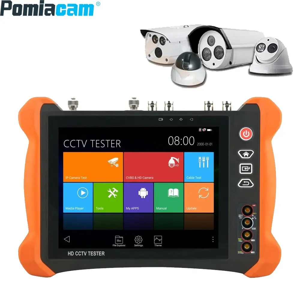 

8 inch 2K CCTV Tester X9 MOVTADHS H.265 4K 8MP TVI CVI AHD SDI CVBS IP Analog Camera Tester Monitor with TDR Cable tracer