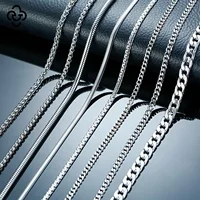 Rinntin Vintage 925 Sterling Silver Link Necklace Fashion Women Men Dainty Neck Chain Hip Hop Rhodium Neck Jewelry Gift SC21 1