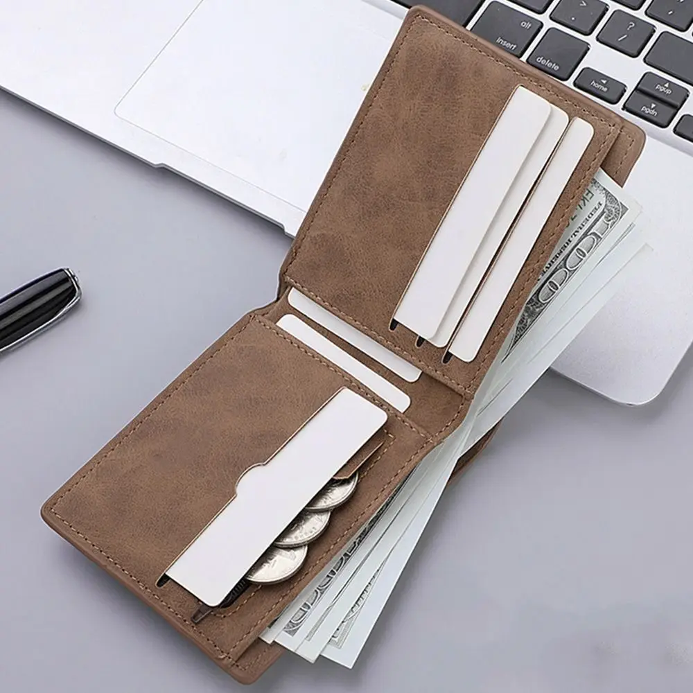 Fashion PU Leather Men Wallet Multi-card Slot Folding Coin Purse Large-capacity Money Bag 3