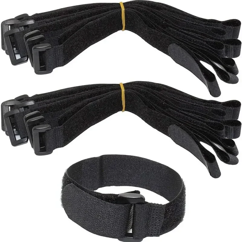 Sangles Velcro pour batteries RC de 30cm, enroulées et disposées en cercle, fixation solide assurée.