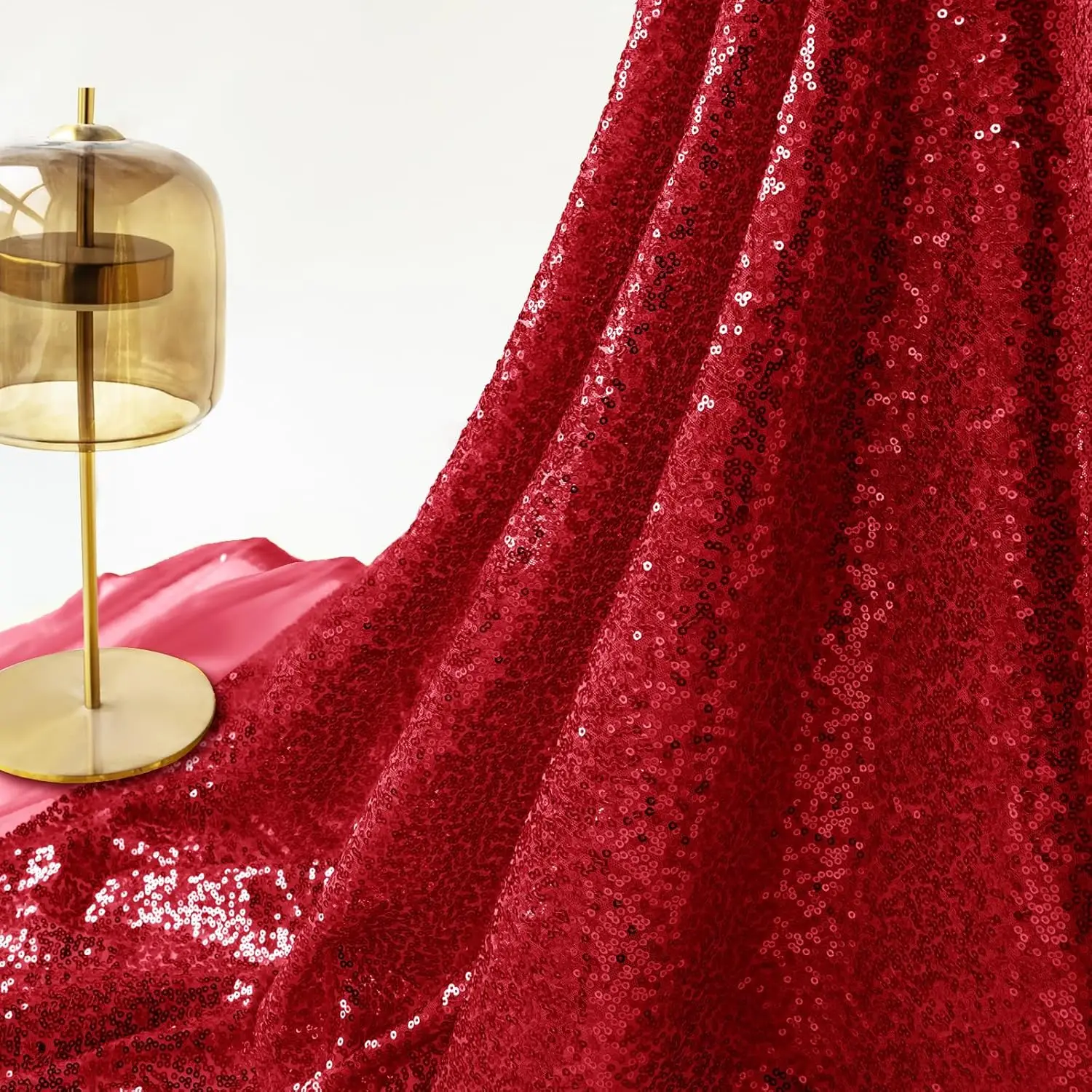Sparkling Sequin Embroidered Mesh Fabric for Elegant Decor & Fashion