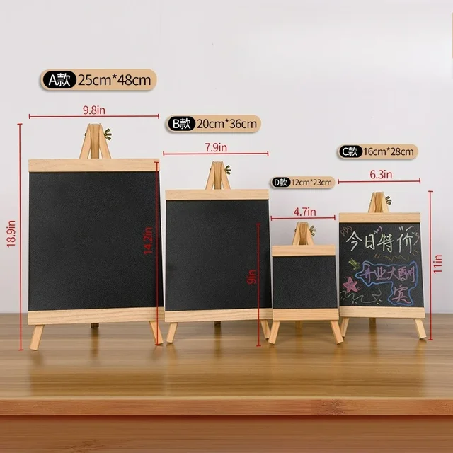 Mini Blackboard Desktop 1/3/5 Blackboard Pine Frame Desktop Blackboard with Easel for Drawing Bulletin Boards 3
