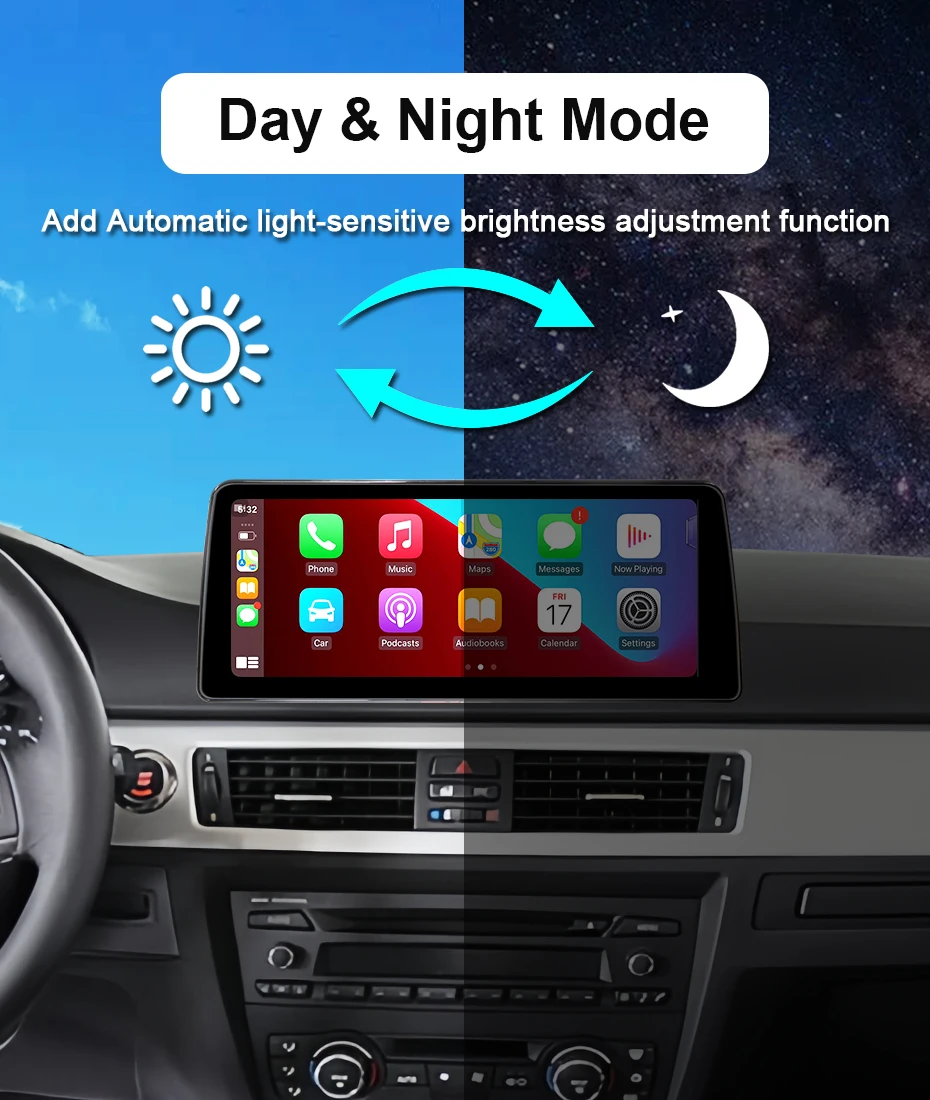Drahtlose CarPlay Android Auto Auto Radio Display Bildschirm Für BMW 3er E90 E91 E92 E93 M3 2005-2012 Stereo multimedia-player BT – Detail 16
