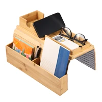 Bamboo Couch Cup Holder with Side Storage Pocket Anti-Slip Bamboo Sofa Armrest Tray Foldable Sofa Cup Holder for Cup Snack Drink 1