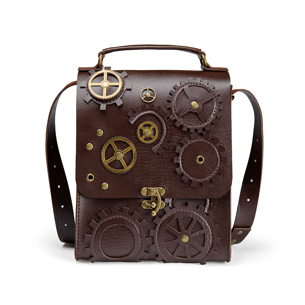 Steampunk Retro Style Women's Bag One Shoulder Bags Motorcycle Messenger Bag Card Holder Wallet Handbag Crossbody Purse sacoche