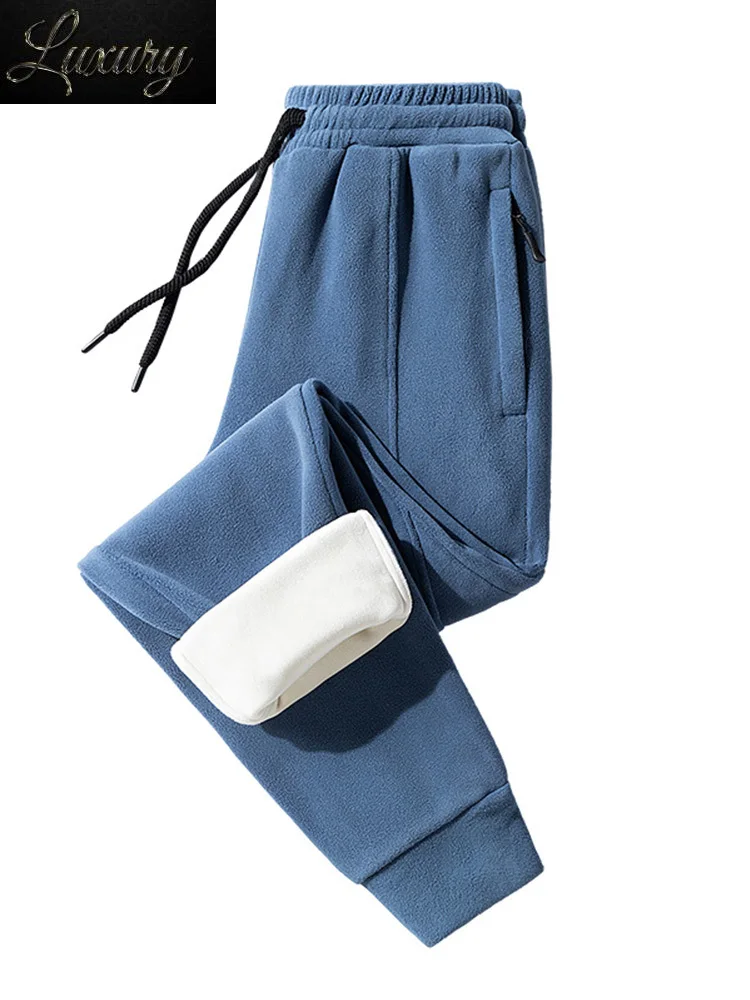 

Winter Zip Pockets Thick Warm Sweatpants Men Joggers Sportswear Casual Track Pants Male Plus Size Thermal Fleece Trousers 8XL